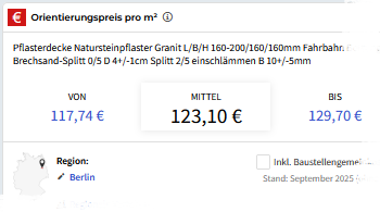 Regionaler Baupreis Screen Regionaler Baupreis VON-MITTEL-BIS