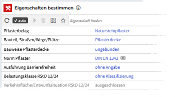 Eigenschaften, Parameter für Bauleistung einstellen, konfigurieren - genau passender Baupreis