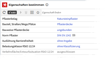 Bauleistung konfigurieren Screen Bauleistung konfigurieren