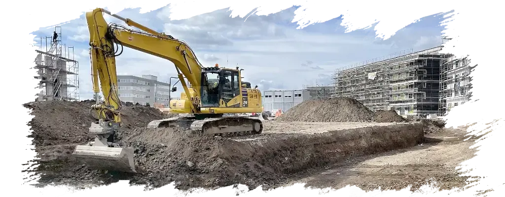 Bagger auf Baustelle