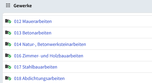 Gewerke / Leistungsbereich
