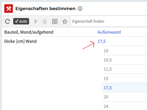 Bauleistung Eigenschaften bestimmen