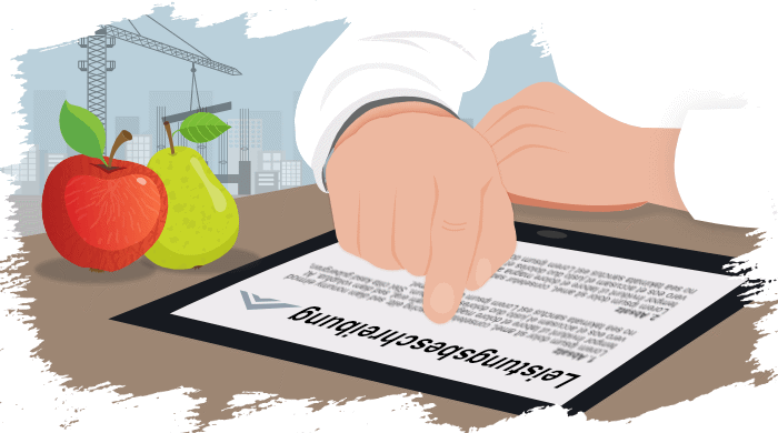 Äpfel mit Birnen – die Leistungsbeschreibung macht’s Äpfel mit Birnen – die Leistungsbeschreibung macht’s