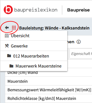 Baupreislexikon Navigation Baupreislexikon Navigation