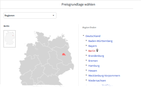 Region für Baupreise Region für Baupreise